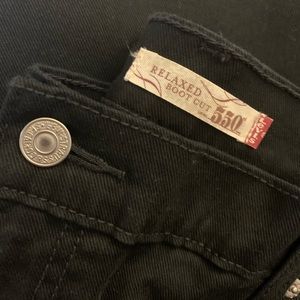 Levi’s, Black Denim, relaxed boot cut, SZ 16s